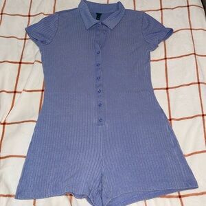 Wild Fable Blue Button Up Romper